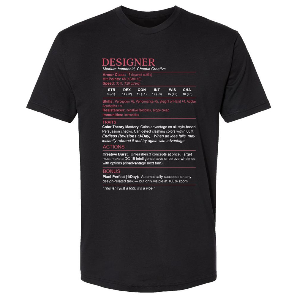 Designer Stats Premium Unisex T-Shirt - Black - 1