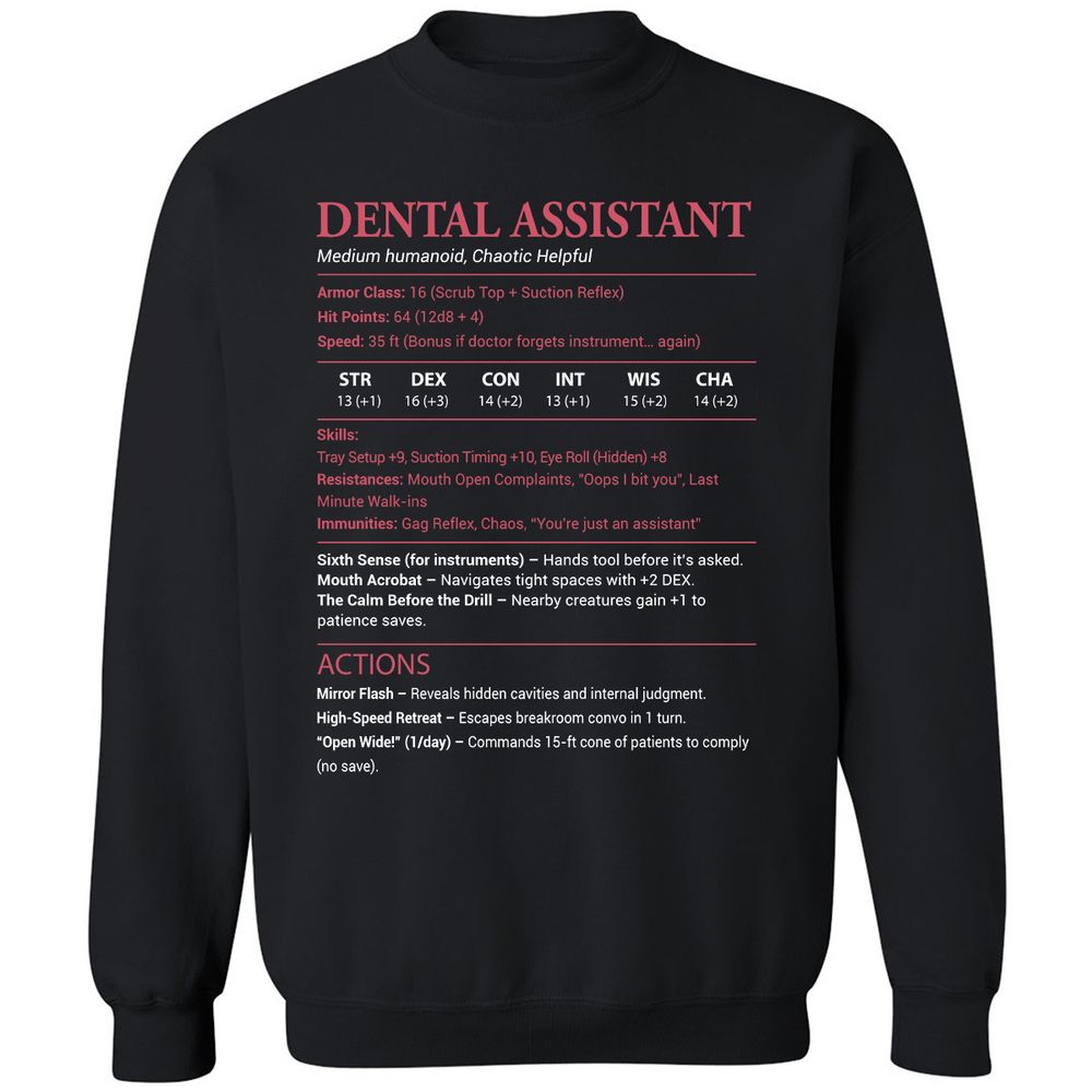 Dental Assistant Classic Unisex Sweatshirt - Black - 1