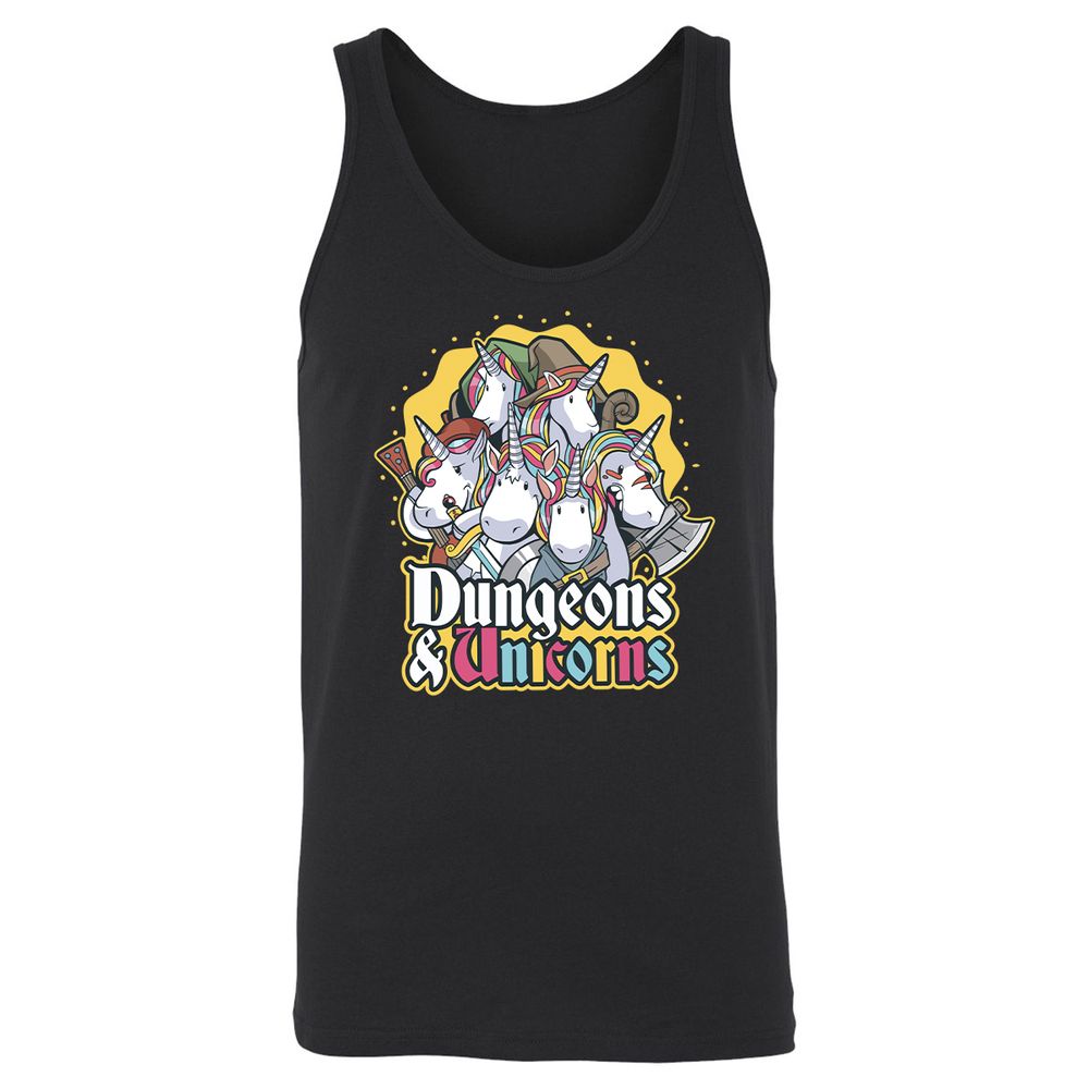 Dungeons And Unicorns Unisex Jersey Tank - Black - 1
