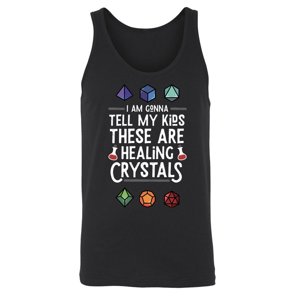 Healing Crystals Unisex Jersey Tank - Black - 1