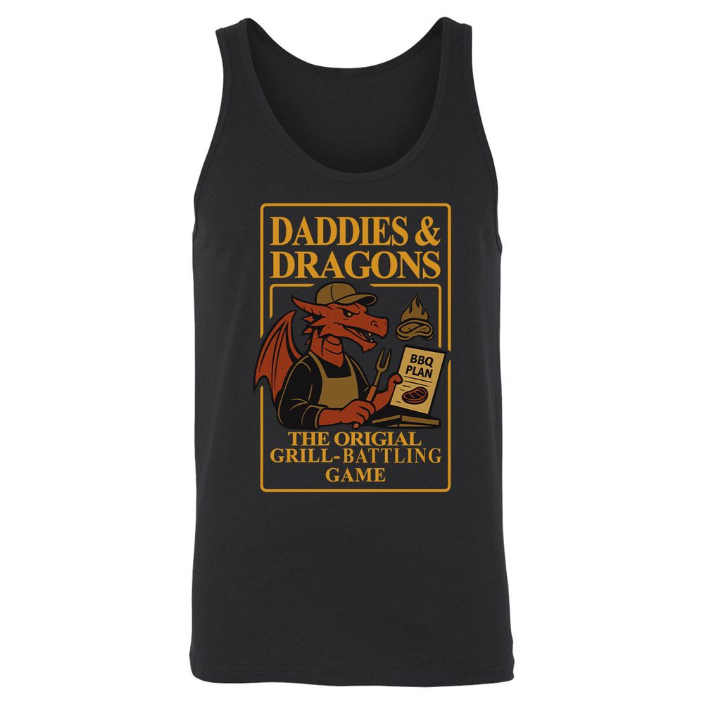 Daddies & Dragons Unisex Jersey Tank - Black - 1