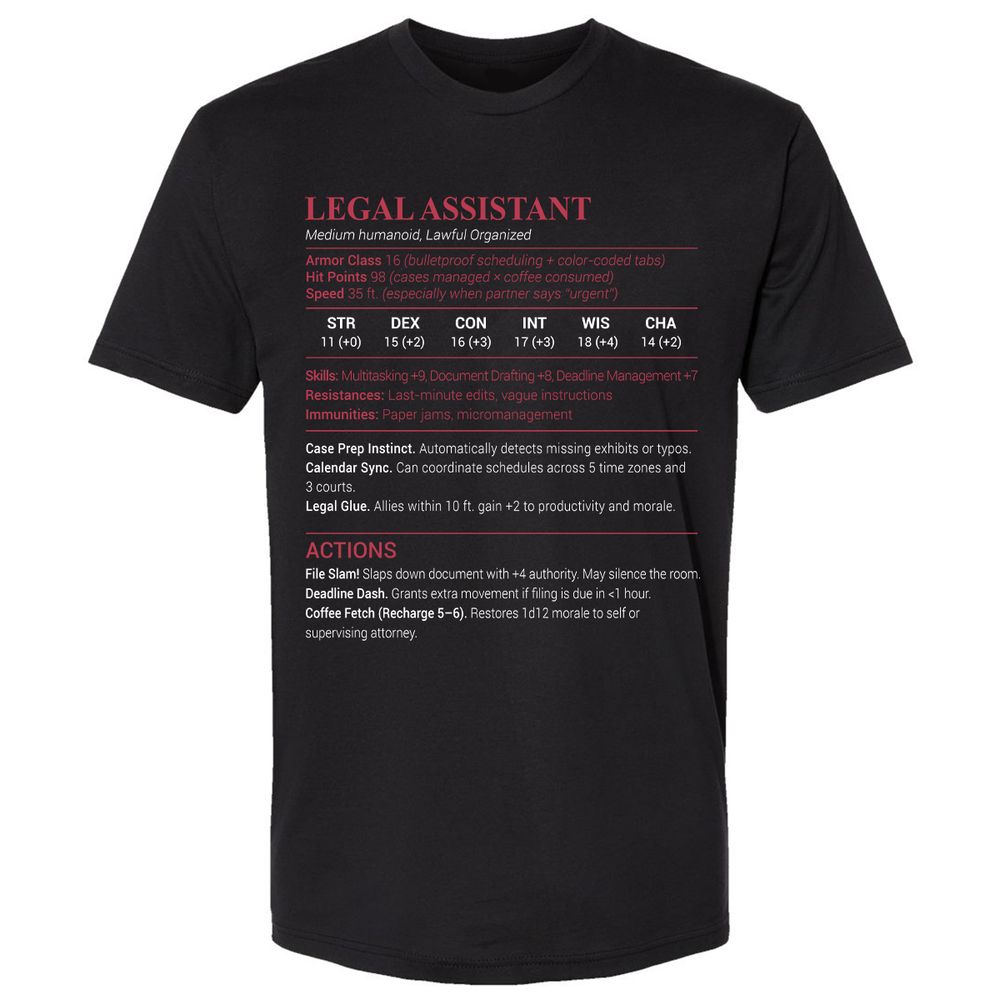 Legal Assistant Premium Unisex T-Shirt - Black - 1
