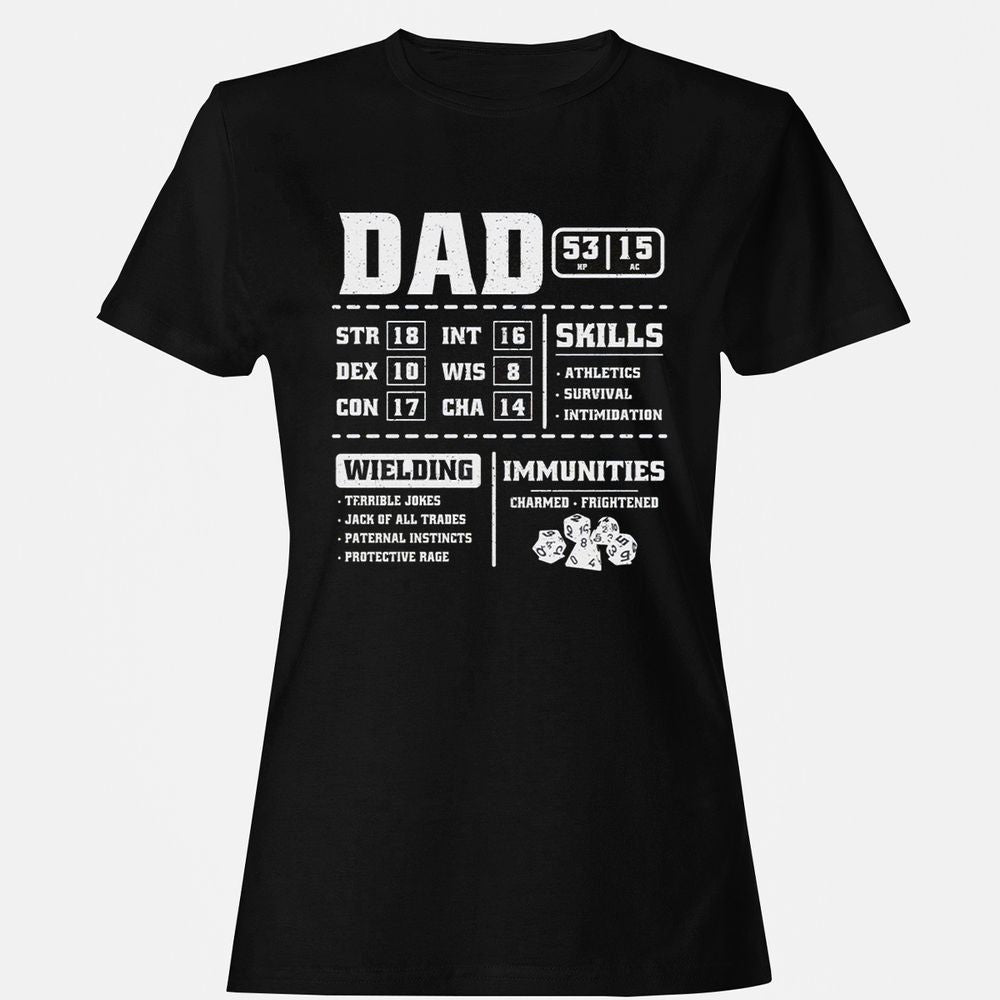 Dad Stat Block 2 Women's T-Shirt - Black - 1