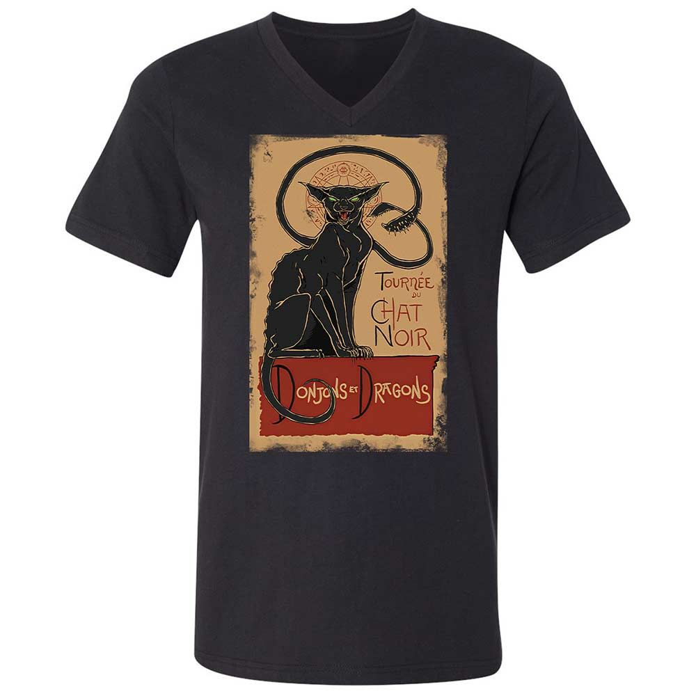 Tournee Du Chat Noir Unisex V-Neck T-Shirt - Black - 1