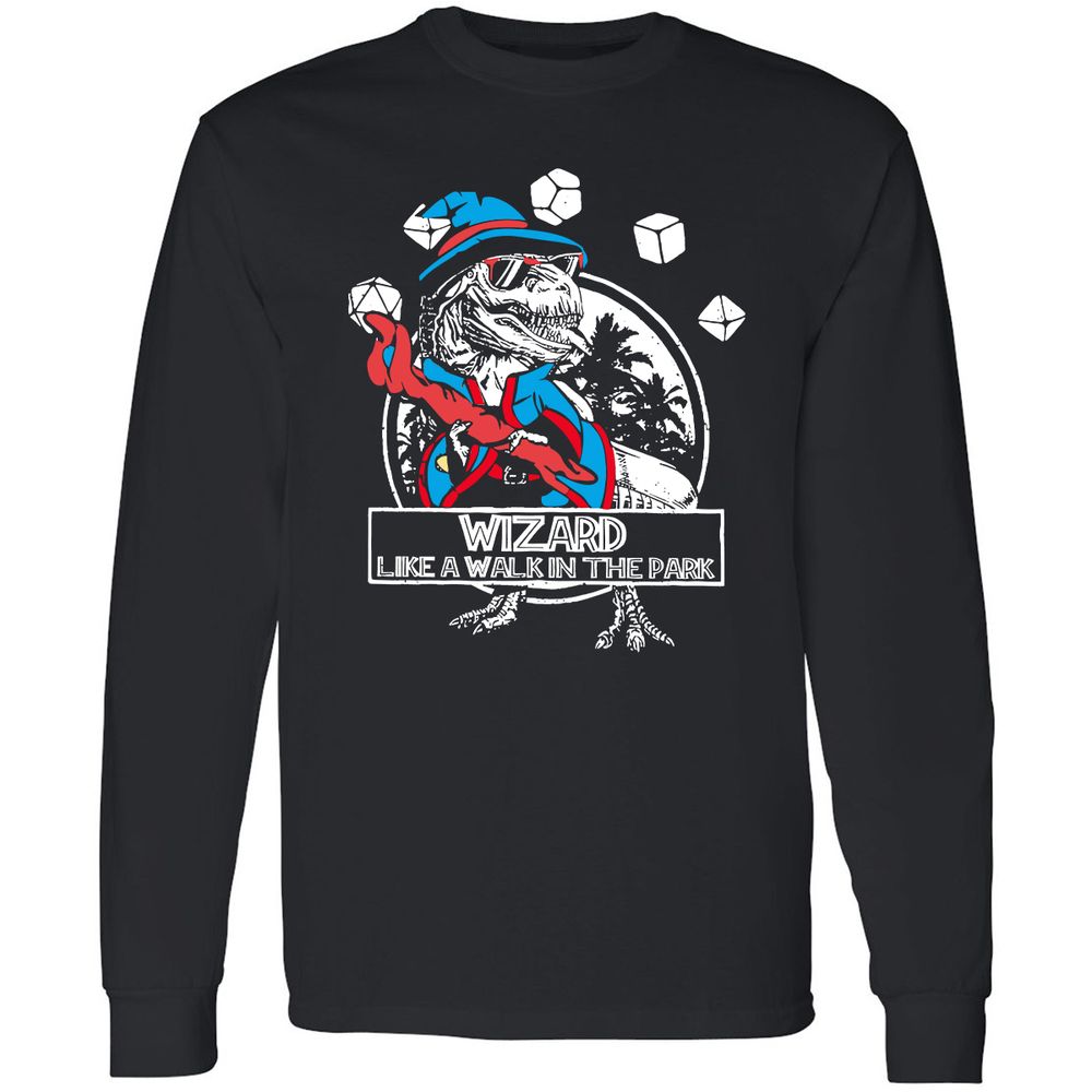 Wizard Like The Walk In The Park Long Sleeve T-Shirt - Black - 1
