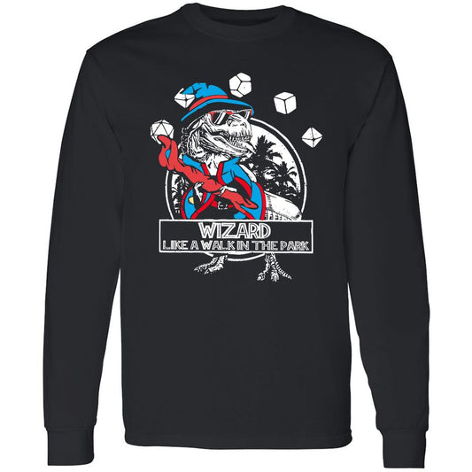 Wizard Like The Walk In The Park Long Sleeve T-Shirt - Black - 1