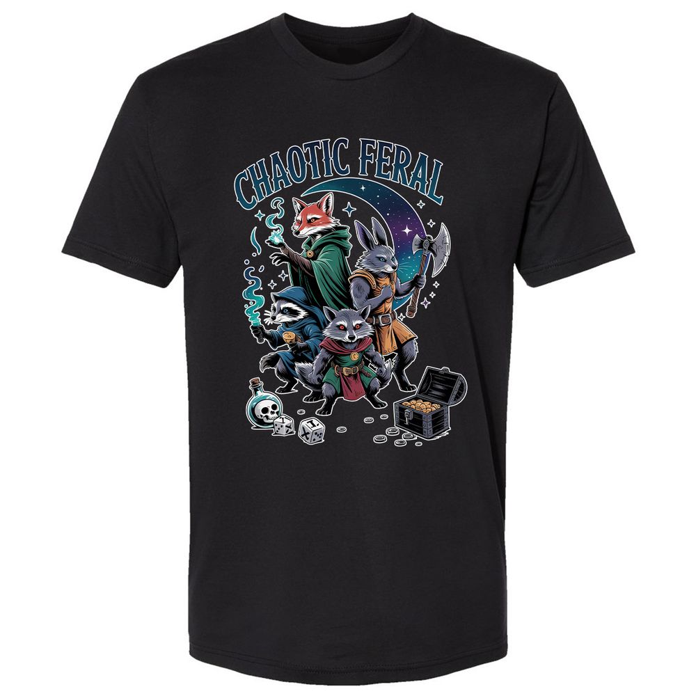 Chaotic Feral Premium Unisex T-Shirt - Black - 1
