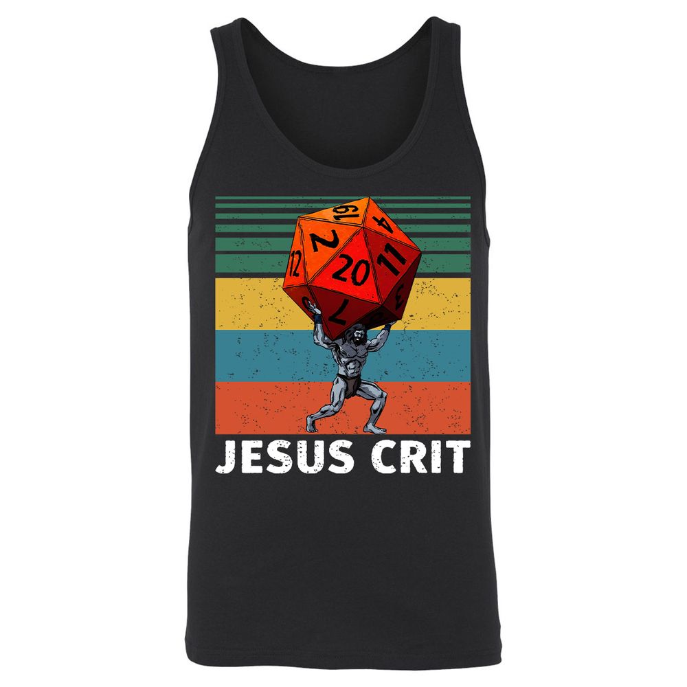 Jesus Crit Unisex Jersey Tank - Black - 1