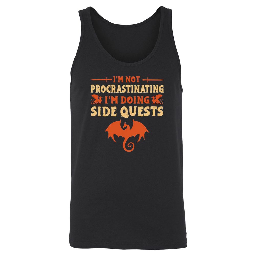 I'm Doing Side Quests Unisex Jersey Tank - Black - 1