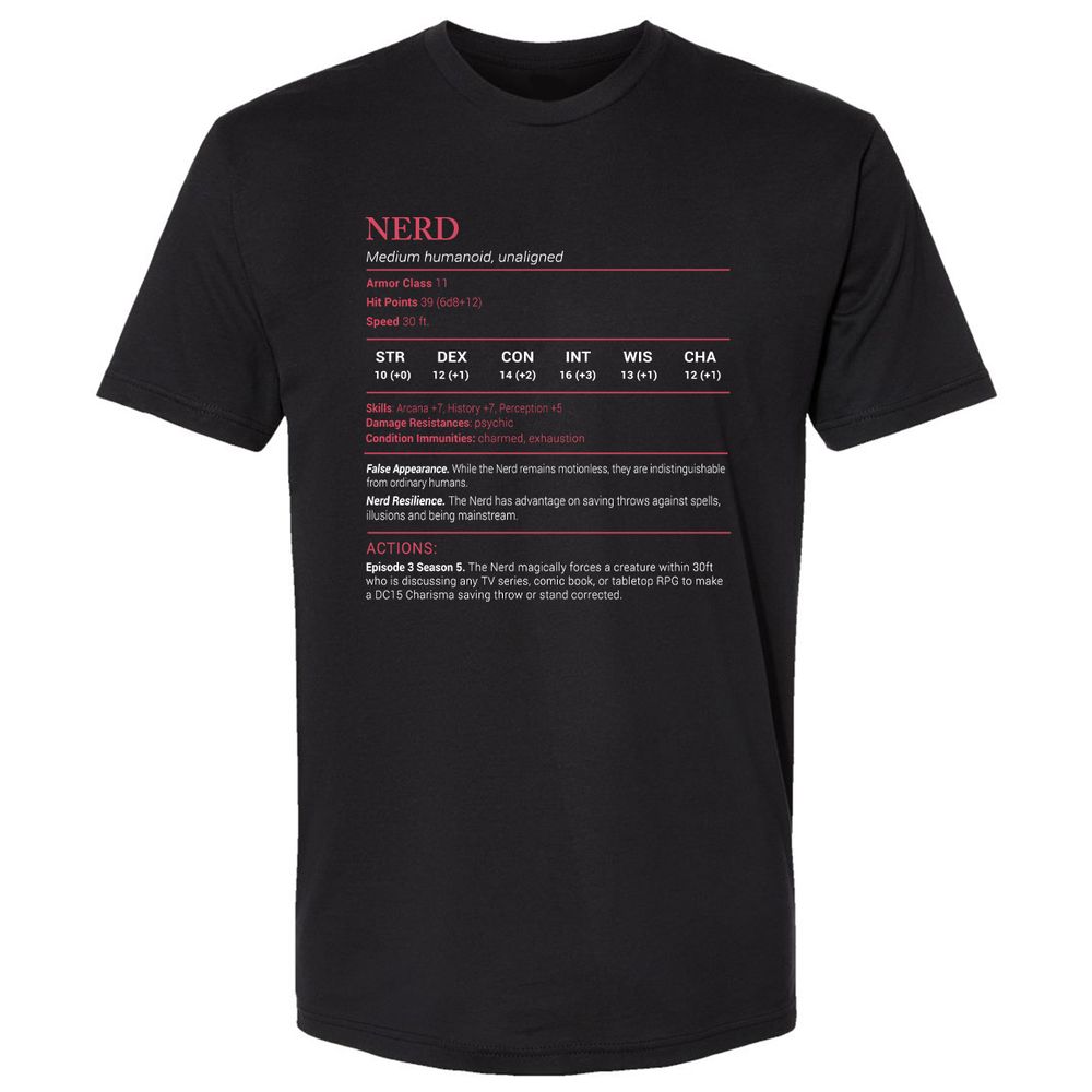 Nerd Stats Premium Unisex T-Shirt - Black - 1