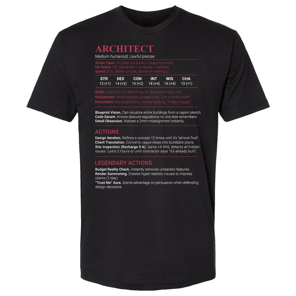 Architect Stats Premium Unisex T-Shirt - Black - 1