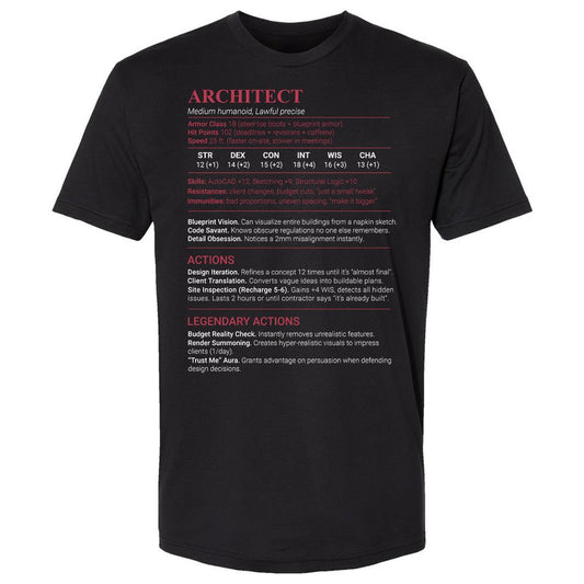 Architect Stats Premium Unisex T-Shirt - Black - 1