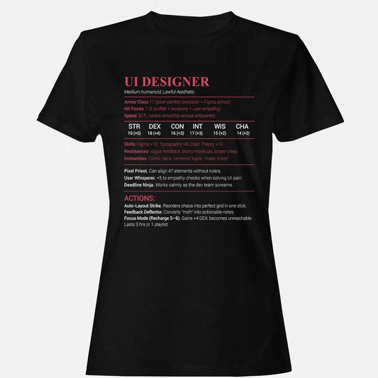 UI Designer Women's T-Shirt - Black - 1