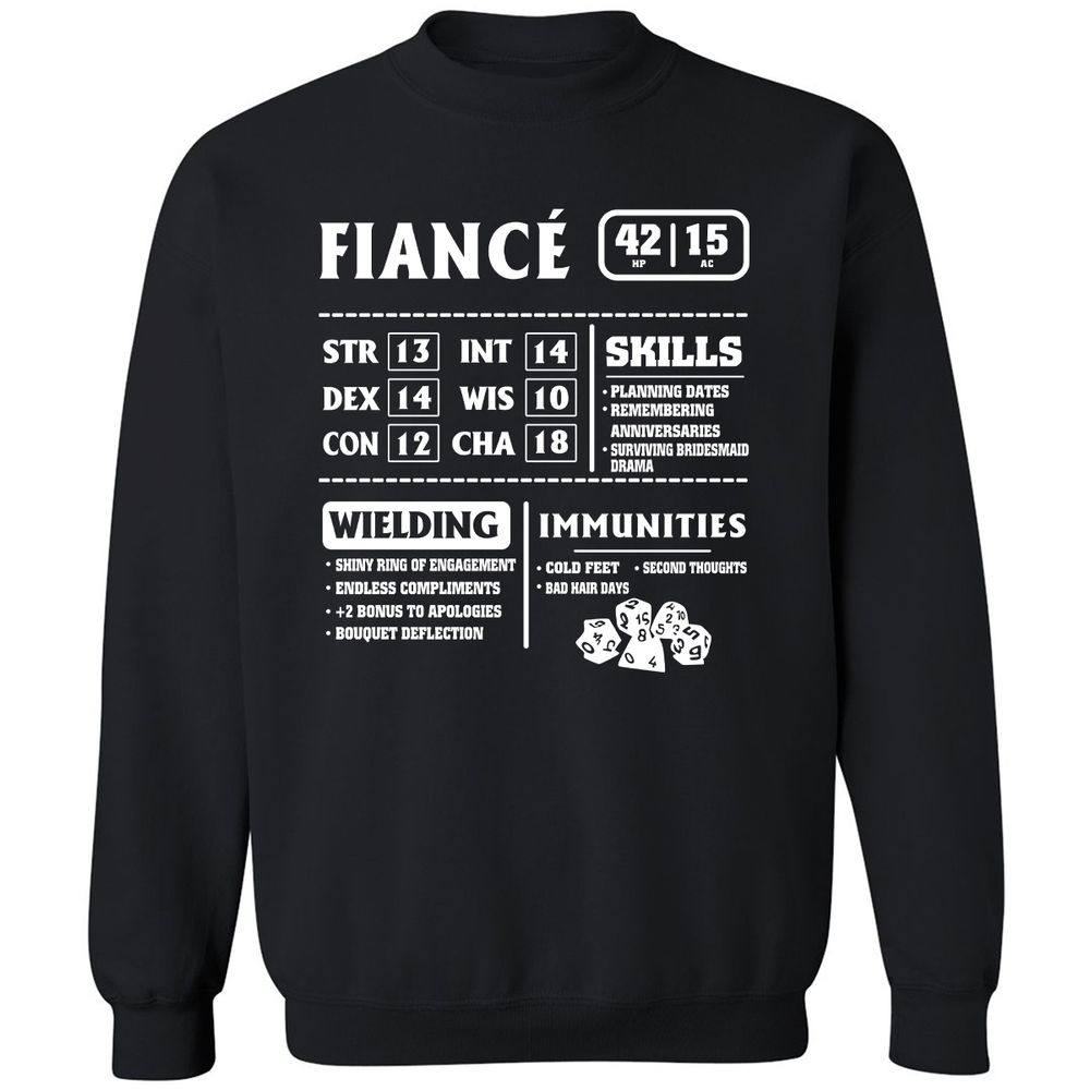 Fiance Stats Classic Unisex Sweatshirt - Black - 1