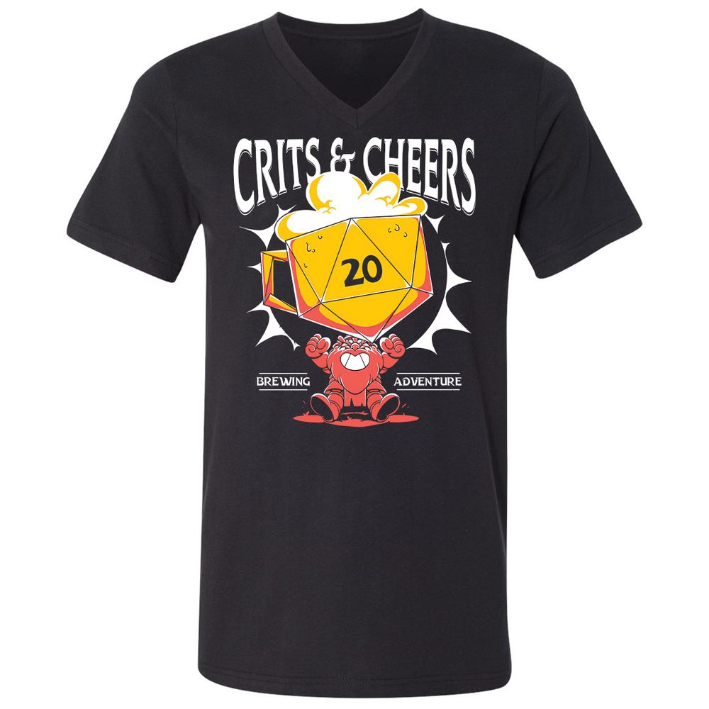 Crits & Cheers Unisex V-Neck T-Shirt - Black - 1