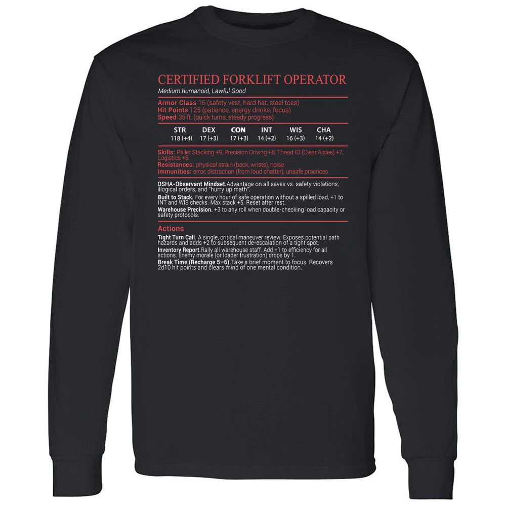 Certified Forklift Operator Stats Block - Black - 1