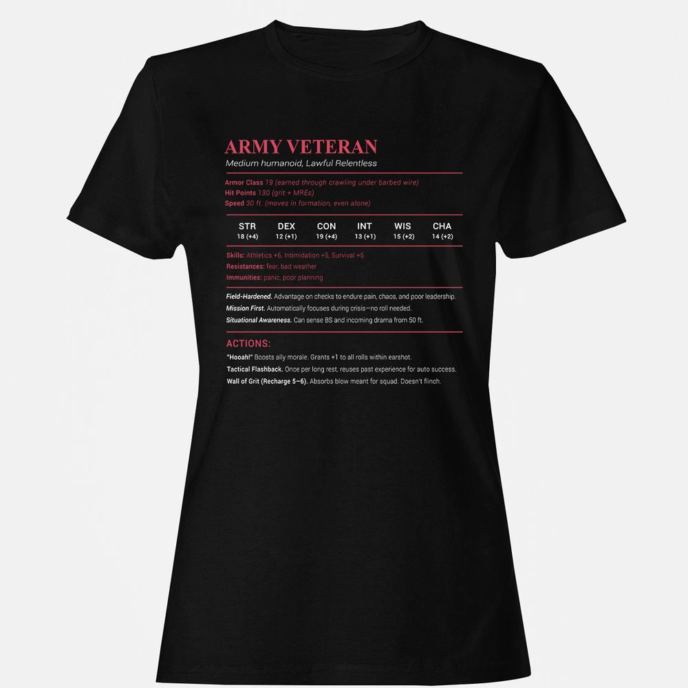 Army Veteran Women's T-Shirt - Black - 1