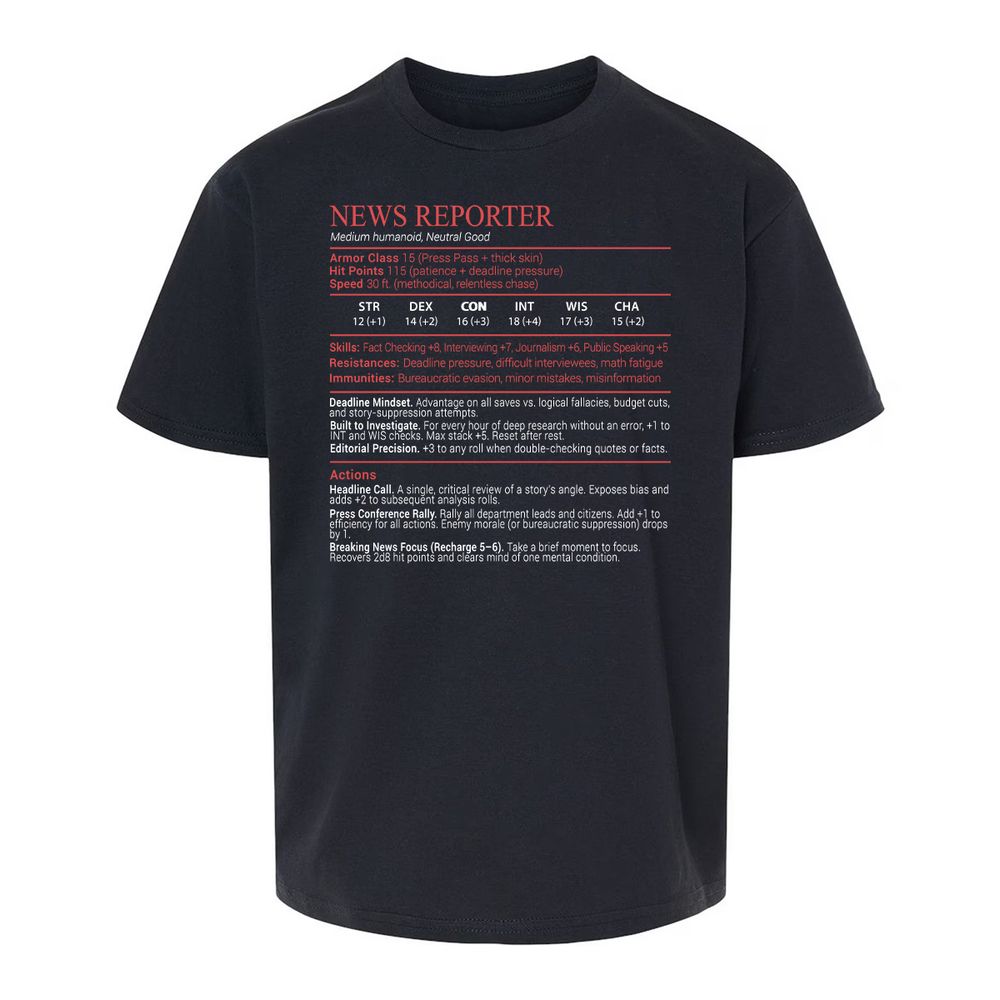 News Reporter Stats Block - Black - 1