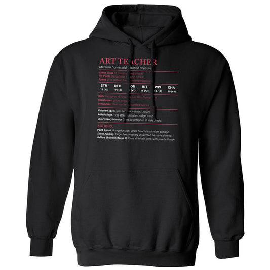 Art Teacher Stats Classic Unisex Hoodie - Black - 1