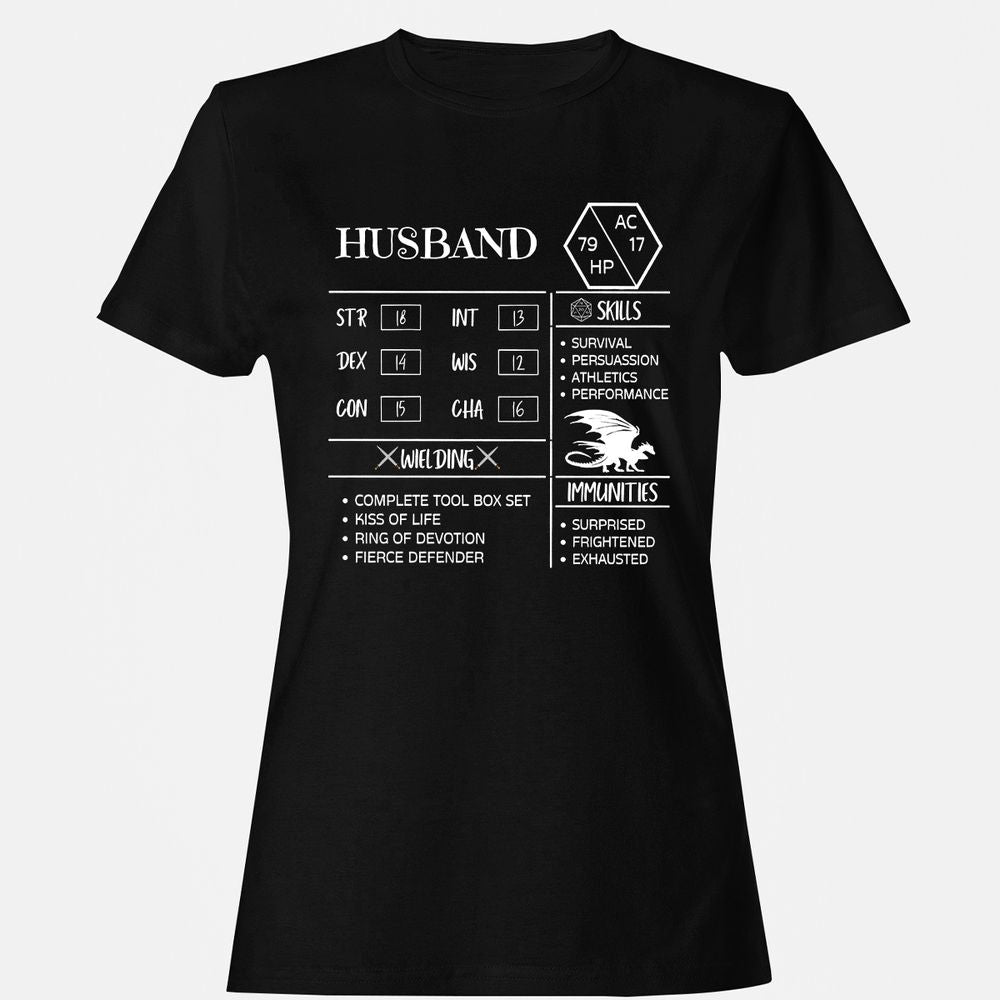Husband Stats 2 Women's T-Shirt - Black - 1