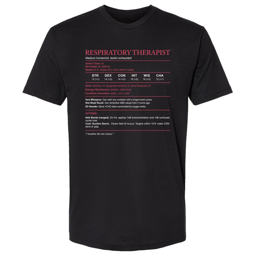 Respiratory Therapist Premium Unisex T-Shirt - Black - 1
