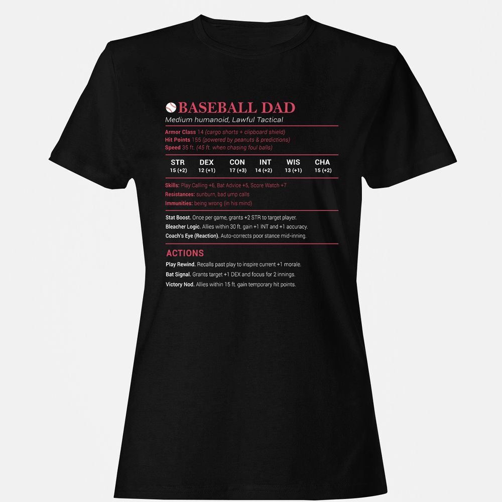 Baseball Dad Women's T-Shirt - Black - 1