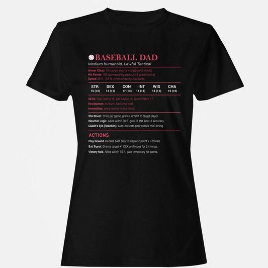 Baseball Dad Women's T-Shirt - Black - 1