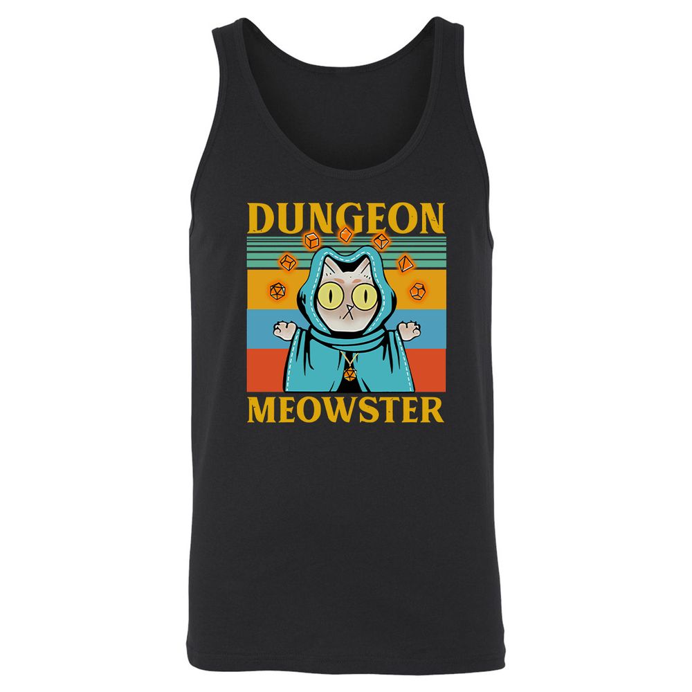Dungeon Meowster Unisex Jersey Tank - Black - 1