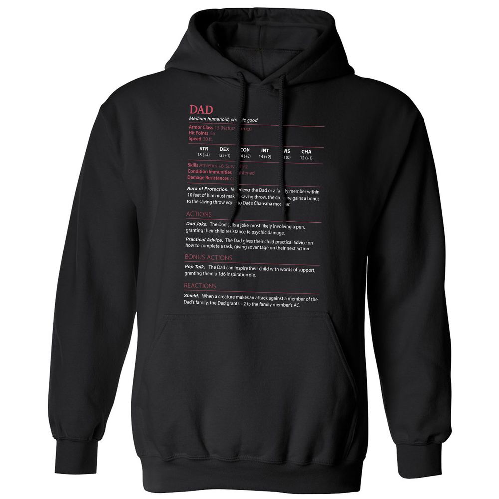 Dad Stats Classic Unisex Hoodie - Black - 1