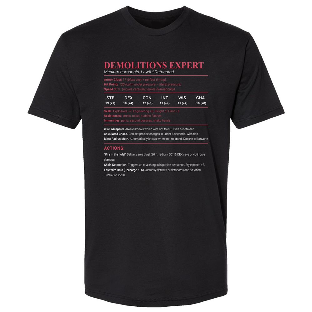 DEMOLITIONS EXPERT Premium Unisex T-Shirt - Black - 1