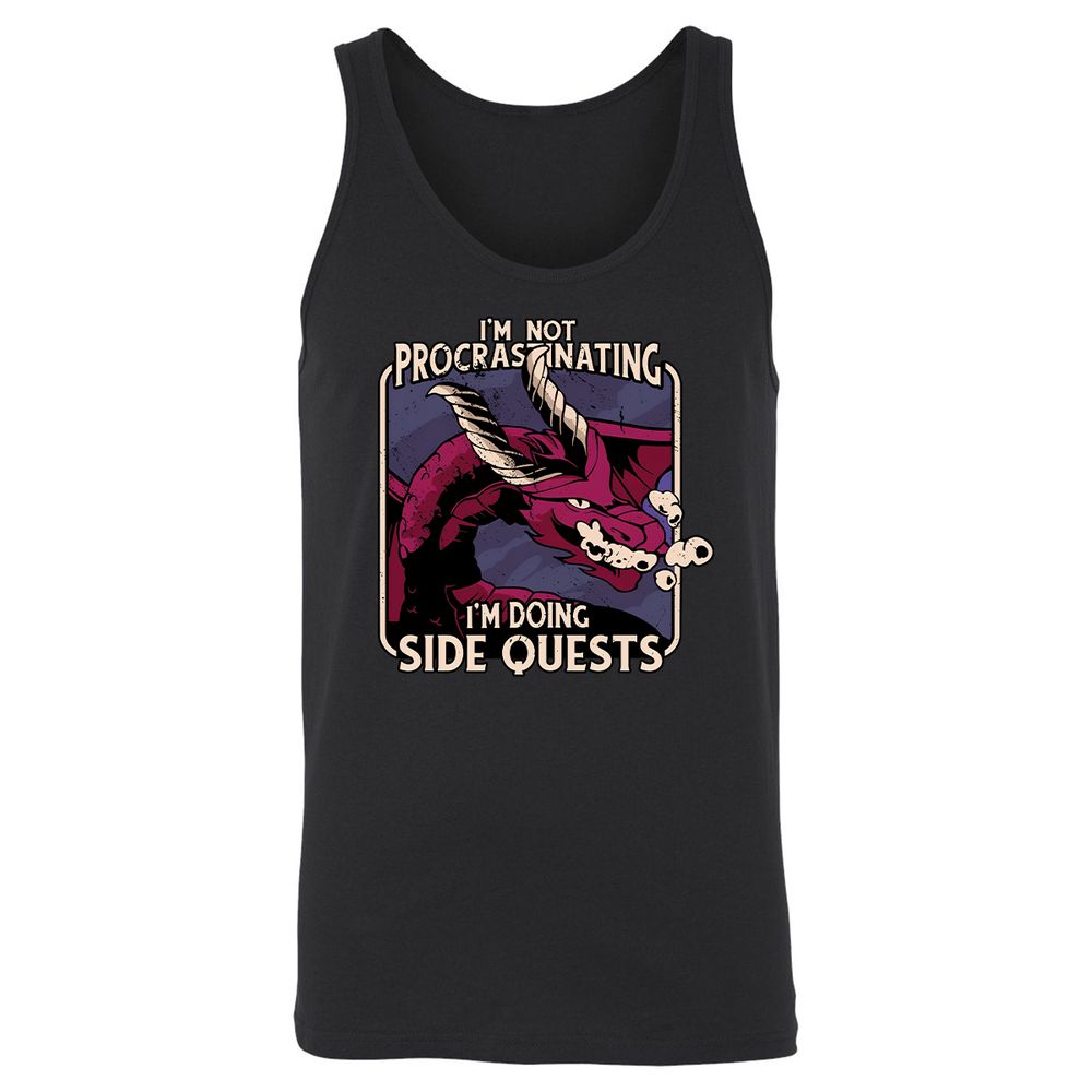 Doing Side Quests Unisex Jersey Tank - Black - 1