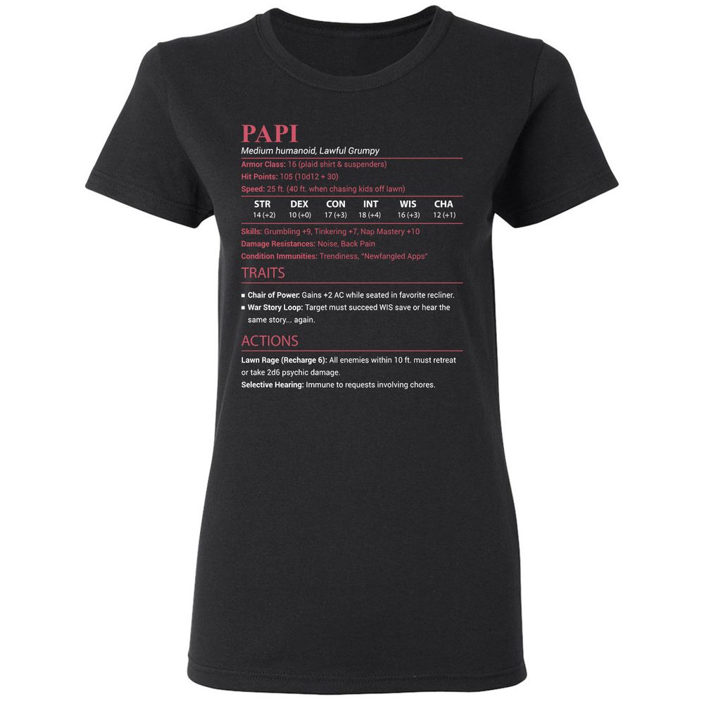 Papi Stats Women's T-Shirt - Black - 1