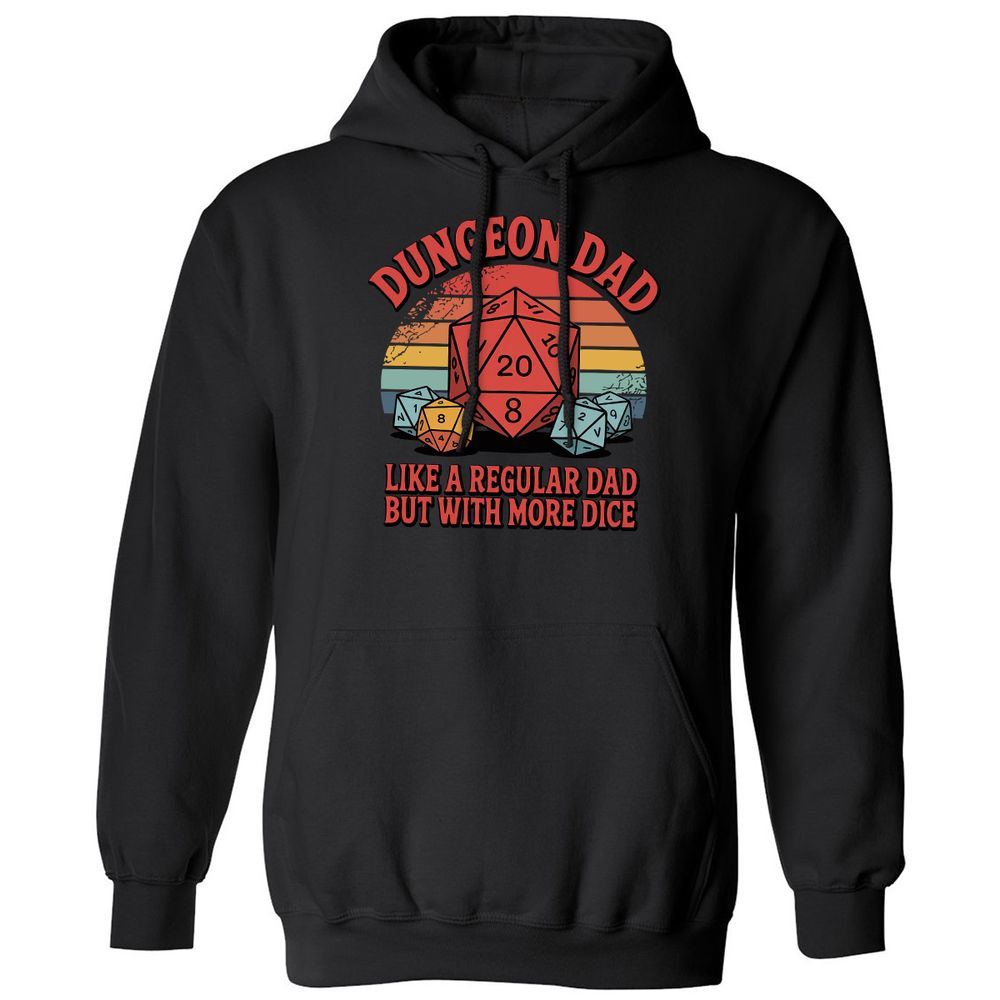 Dungeon Dad With More Dice Classic Unisex Hoodie - Black - 1