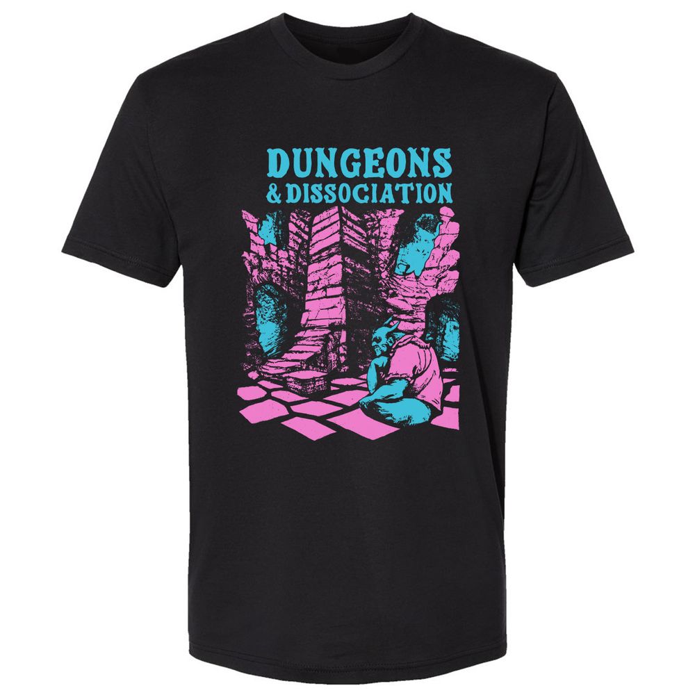 Dungeons And Dissociation Premium Unisex T-Shirt - Black - 1