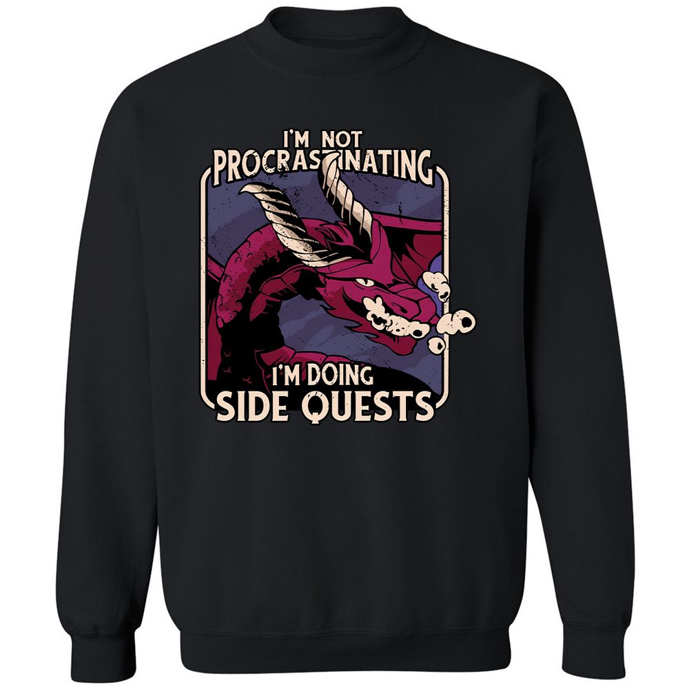 Doing Side Quests Classic Unisex Sweatshirt - Black - 1