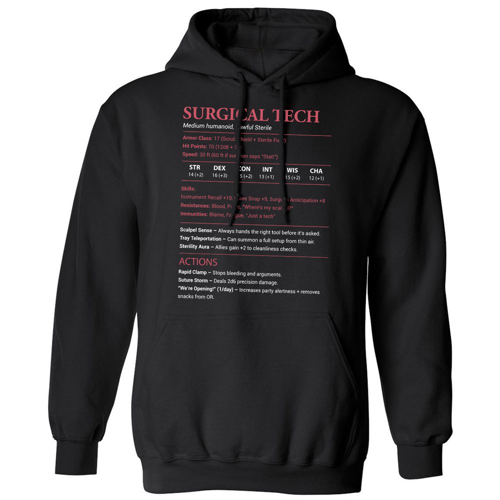 Surgical Tech Classic Unisex Hoodie - Black - 1