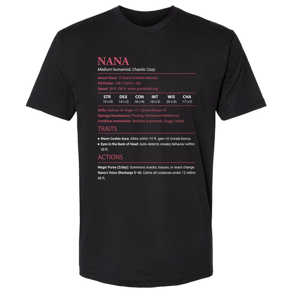 Nana Stats Premium Unisex T-Shirt - Black - 1
