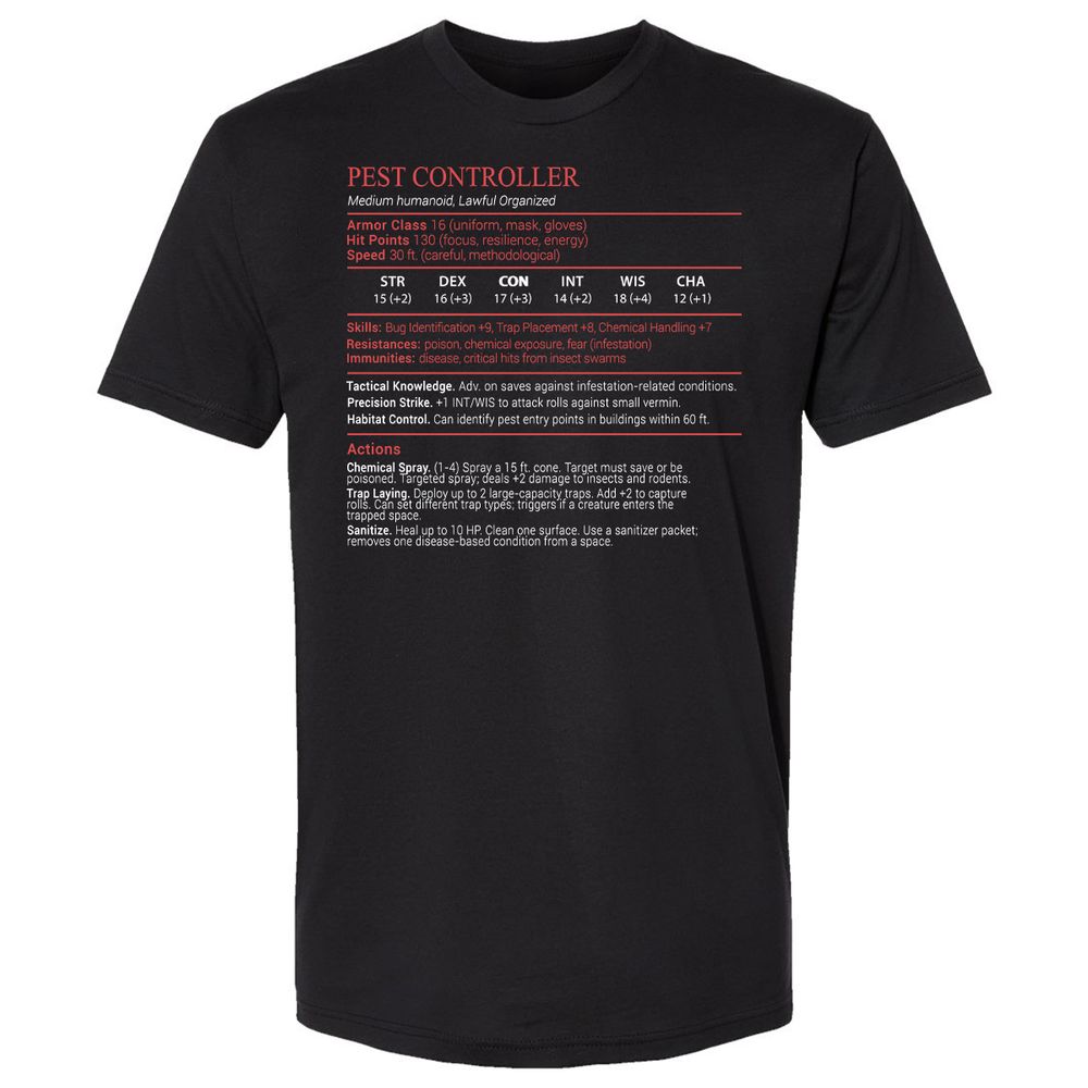 Pest Controller Stats Block - Black - 1