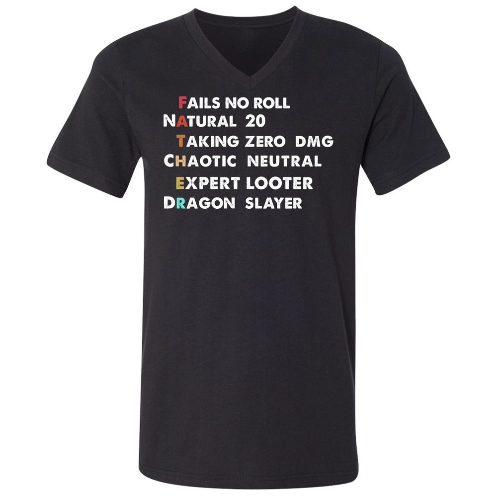 Father D&D Unisex V-Neck T-Shirt - Black - 1