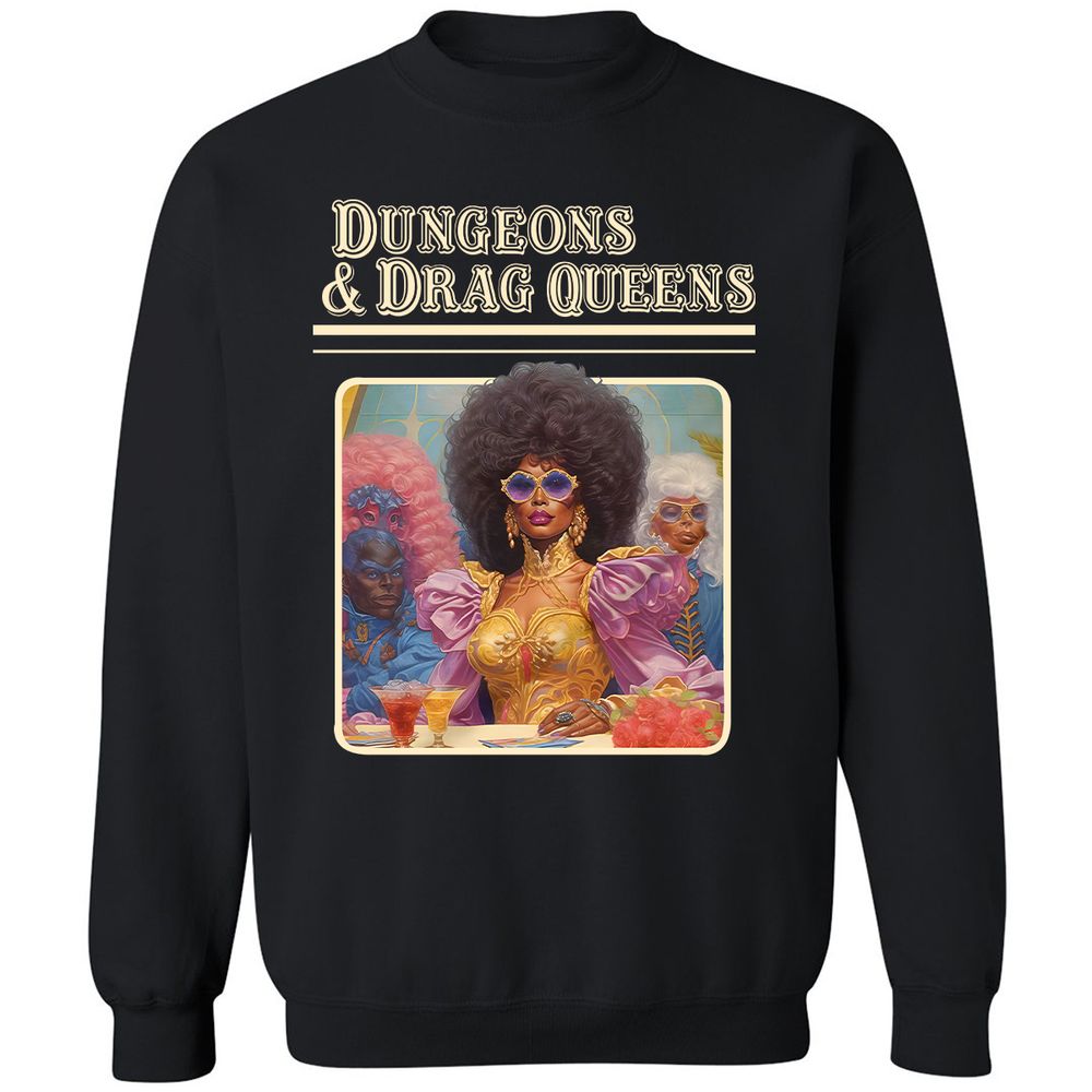 Dungeons & Drag Queens Classic Unisex Sweatshirt - Black - 1