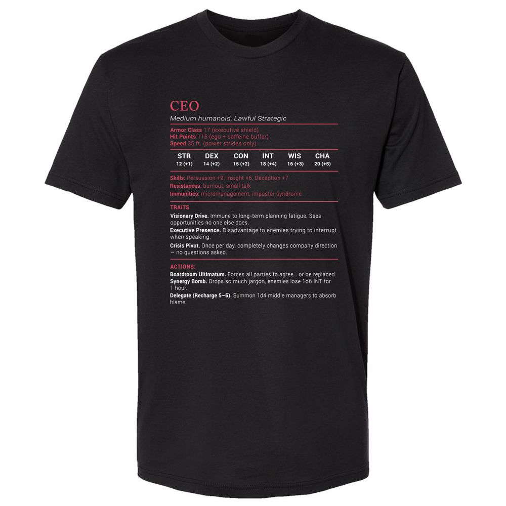 CEO Stats Premium Unisex T-Shirt - Black - 1