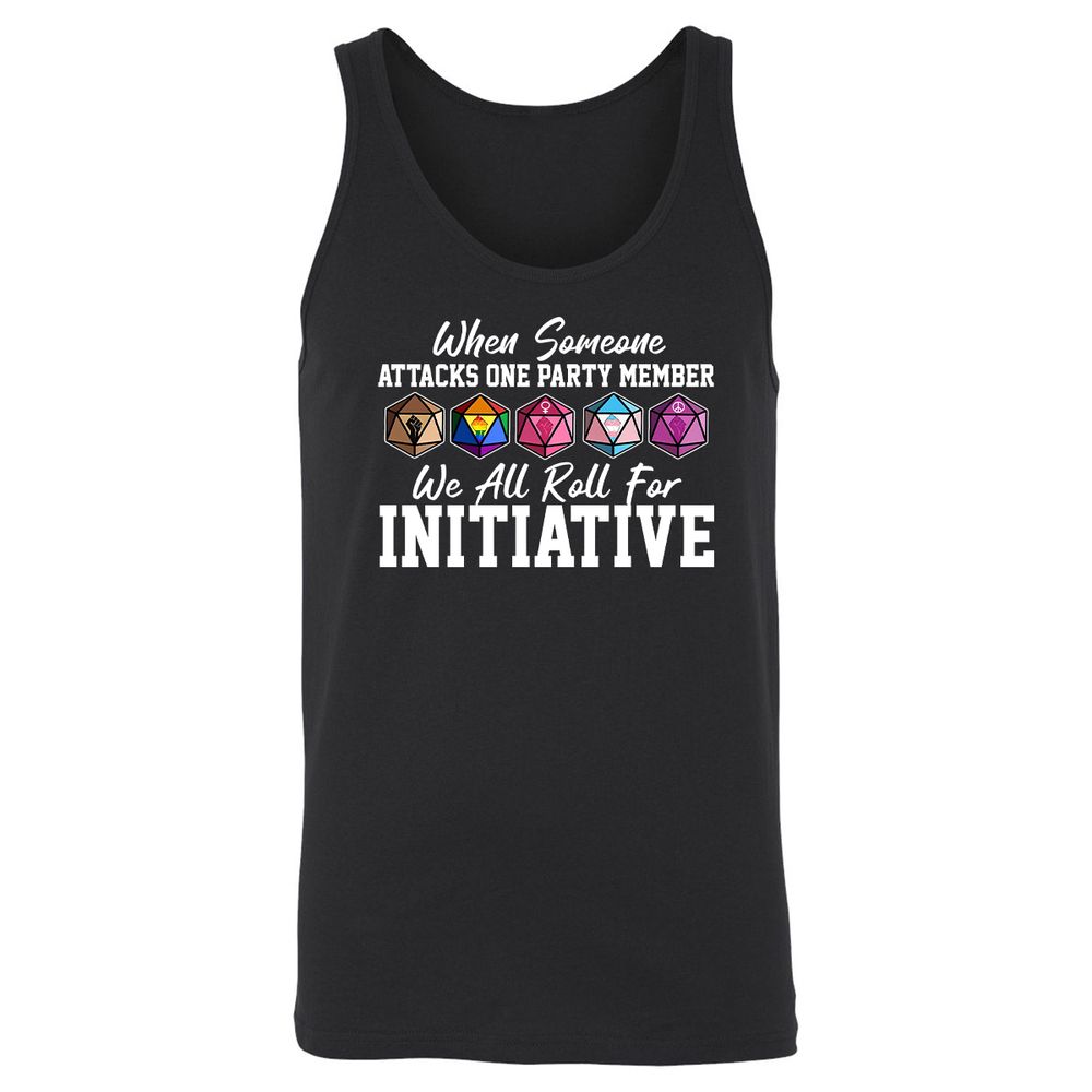 LGBT Roll For Initiative Unisex Jersey Tank - Black - 1