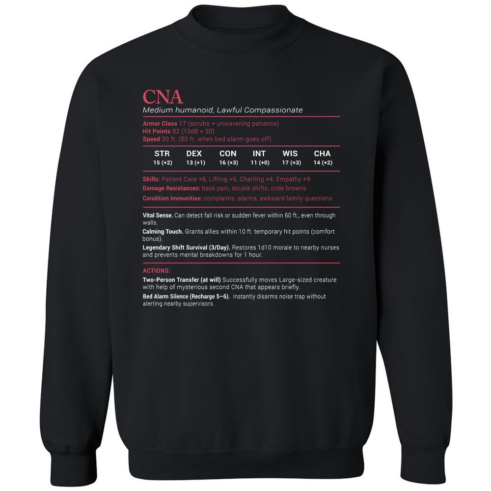 CNA Stats Classic Unisex Sweatshirt - Black - 1