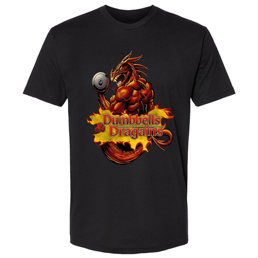 Dumbbells & Dragains Premium Unisex T-Shirt - Black - 1