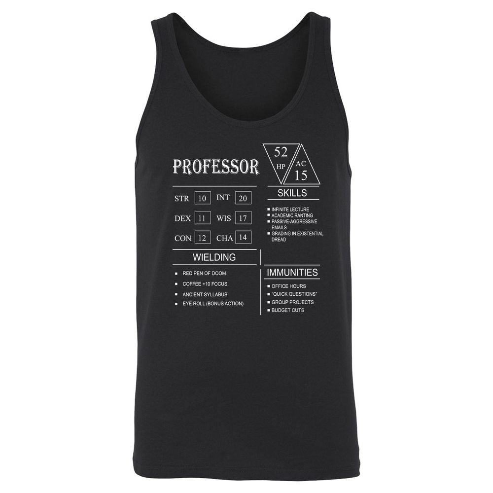 Professor New Unisex Jersey Tank - Black - 1