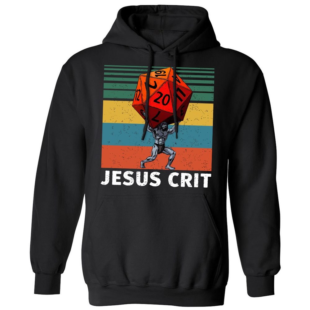 Jesus Crit Classic Unisex Hoodie - Black - 1