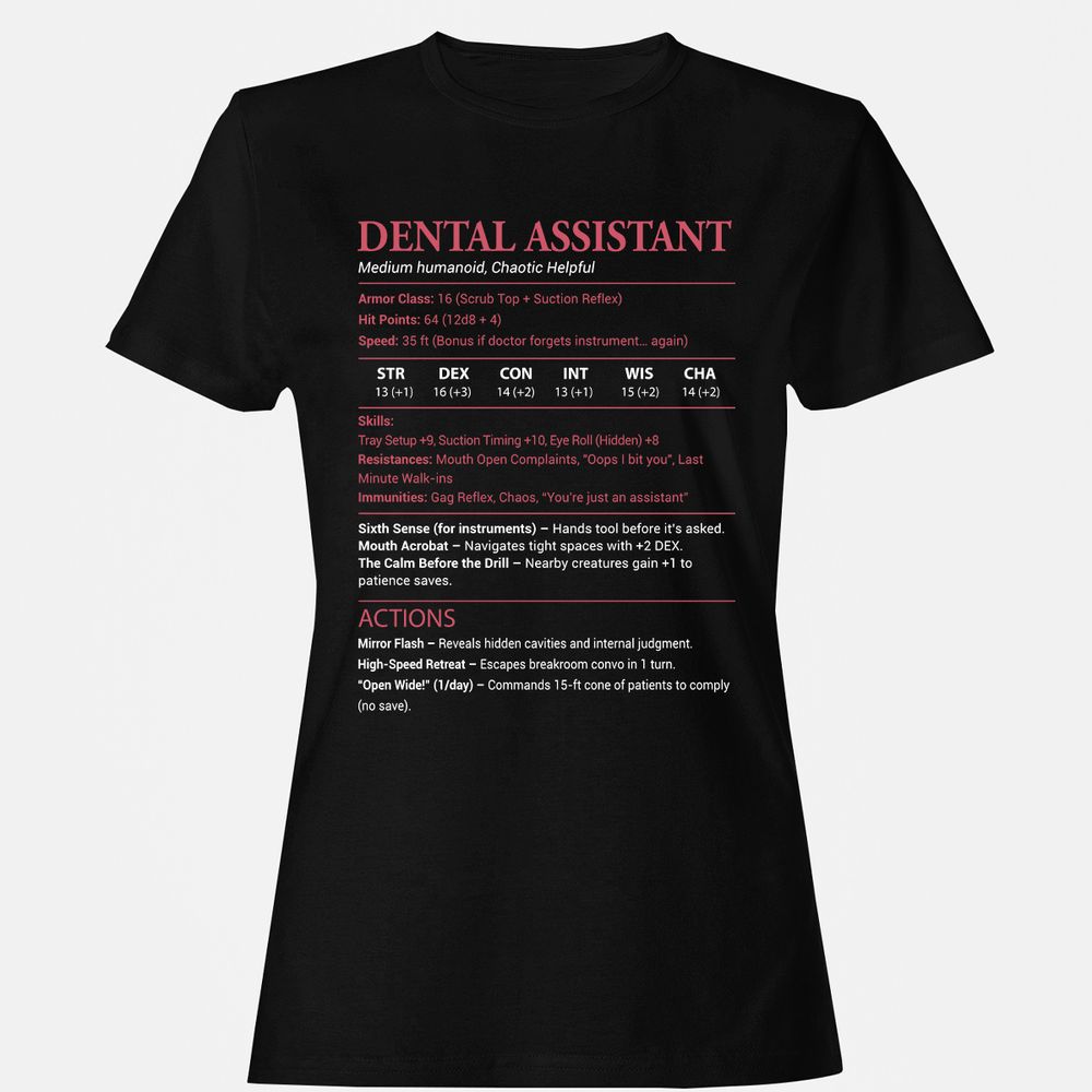 Dental Assistant Women's T-Shirt - Black - 1