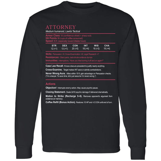 Attorney Long Sleeve T-Shirt - Black - 1
