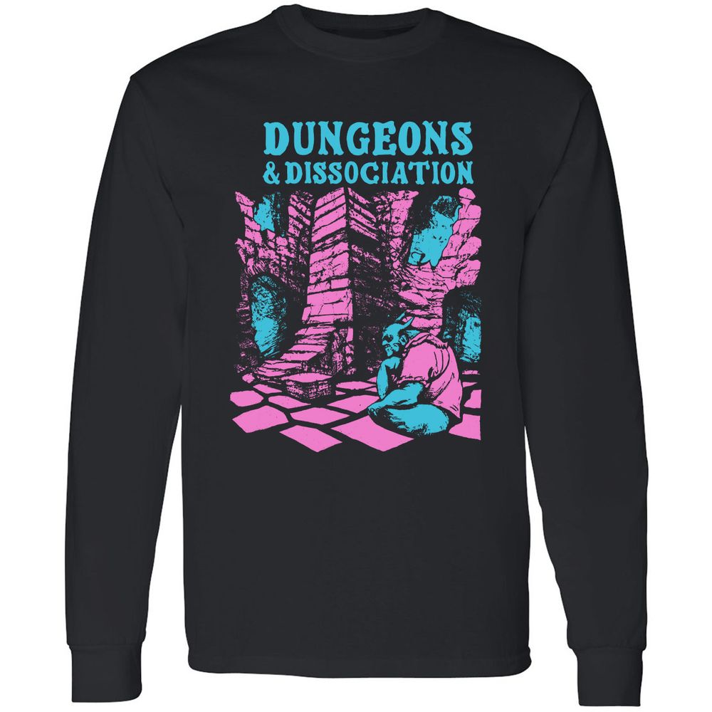 Dungeons And Dissociation Long Sleeve T-Shirt - Black - 1