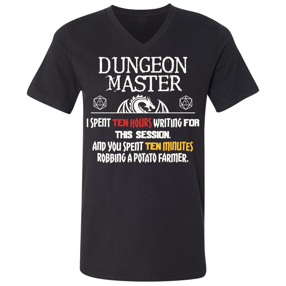 Dungeon Master Chaos Meme Unisex V-Neck T-Shirt - Black - 1